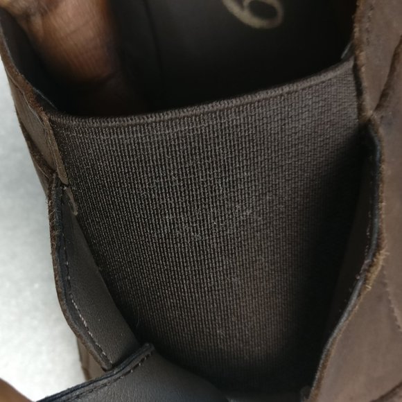 CHOCOLATE BROWN Laceless 100%LEATHER  ALMOND-TOE OXFORD  StressFree NO LACES,New - Picture 7 of 11